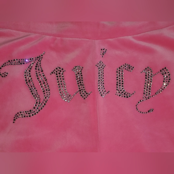 Juicy Couture Big Bling Velour Track Shorts Women's XL Pink - Picture 7 of 10